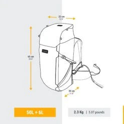 WOMEN’S TRAVEL TREKKING BACKPACK TRAVEL 900 50+6 L WITH SUITCASE OPENING -Outdoor Camping Store k00098c9abe81ff0b556ccc914d17294b