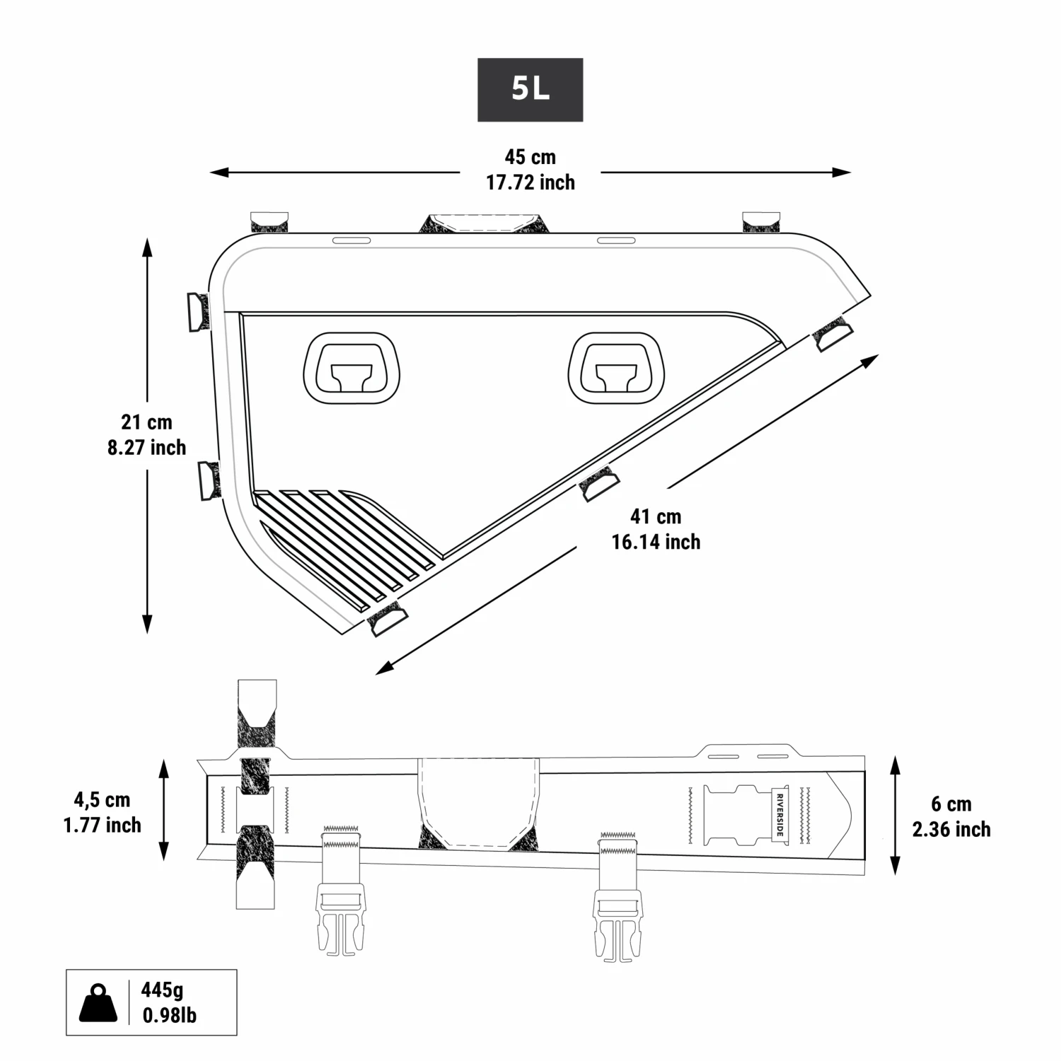 Riverside Bikepacking IPX6 Waterproof Size XS/S Full Frame Roll 5 Riverside Bikepacking IPX6 Waterproof Size XS/S Full Frame Roll - Image 5