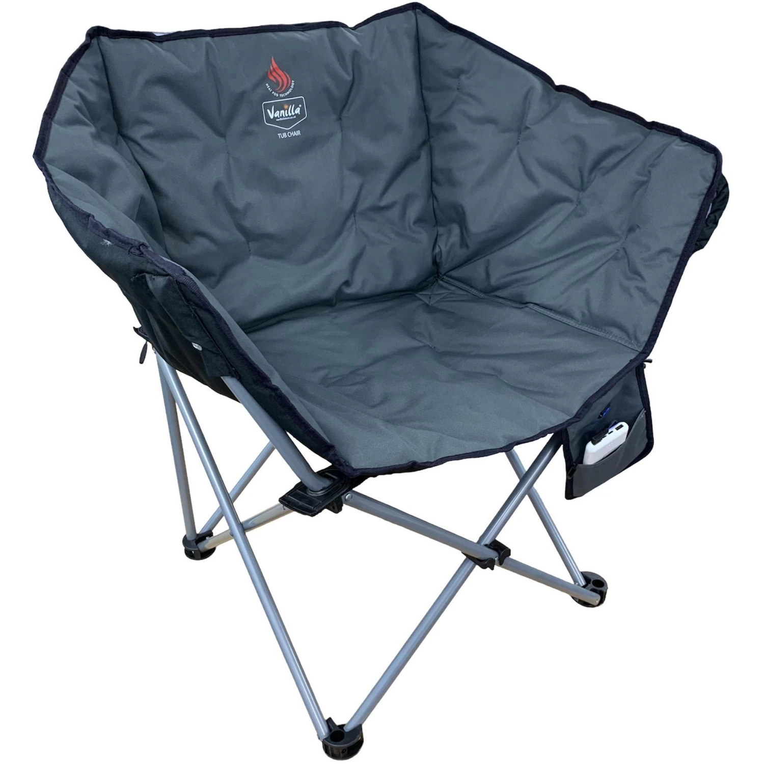Vanilla Leisure Tub Chair Heated Charcoal + Power Bank 1 Vanilla Leisure Tub Chair Heated Charcoal + Power Bank