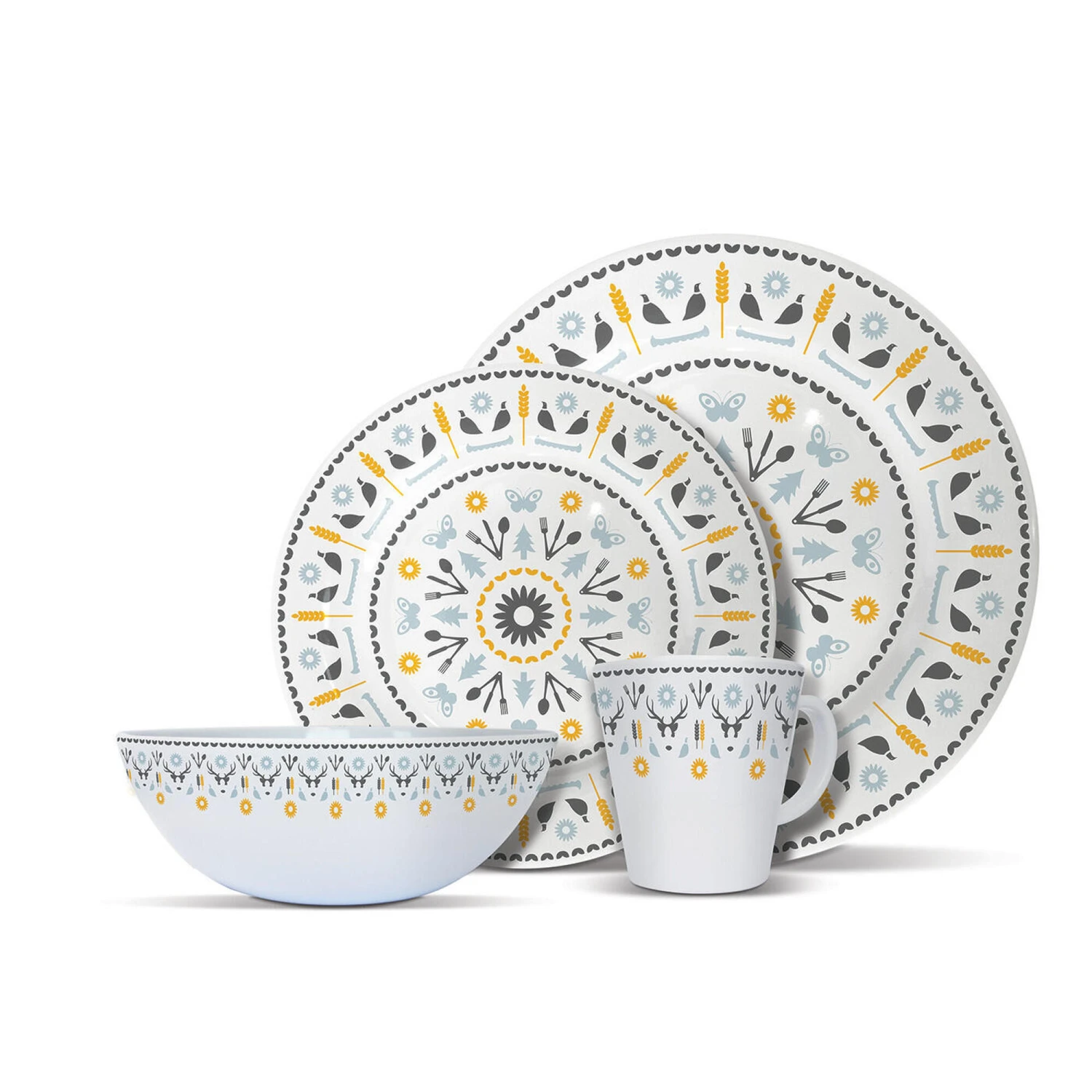 OLPRO Whitbourne Melamine Set (16 Piece) 1 OLPRO Whitbourne Melamine Set (16 Piece)