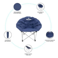 Milestone Navy Blue Deluxe Moon Chair 8 Milestone Navy Blue Deluxe Moon Chair -Outdoor Camping Store kd12e11a95113677922a29a5898d1eee8