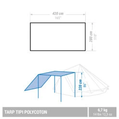 Quechua CAMPING TARP - TEPEE POLYCOTTON - 6 PERSON -Outdoor Camping Store ke30b7f3a23affb145c4ab3ef67f6c363